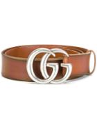 Gucci Interlocking Gg Buckle Belt, Men's, Size: 95, Brown, Calf Leather/metal (other)