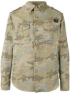Fay Camouflage Print Jacket, Men's, Size: Xl, Green, Cotton