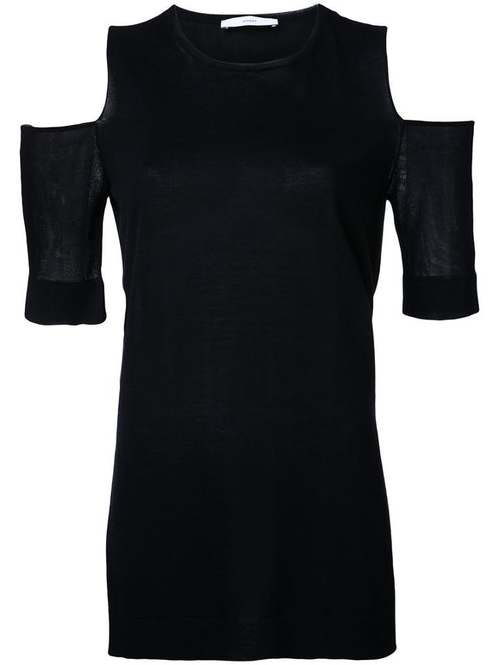 Astraet - Cold Shoulder Sweater - Women - Cotton - One Size, Black, Cotton