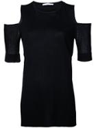 Astraet - Cold Shoulder Sweater - Women - Cotton - One Size, Black, Cotton