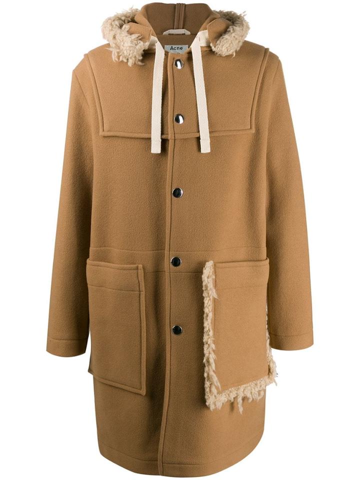 Acne Studios Single Breasted Duffel Coat - Neutrals