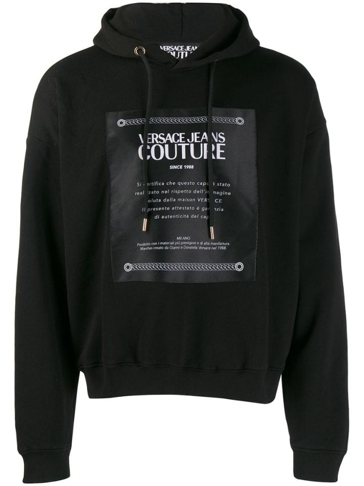 Versace Jeans Couture Logo Patch Hoodie - Black