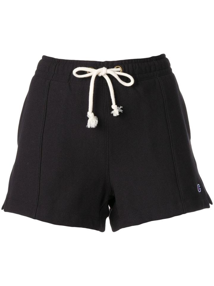 Champion Reverse Wave Logo Shorts - Black