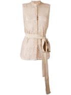 No21 Oversized Strap Sleeveless Blouse, Women's, Size: 42, Nude/neutrals, Cotton/polyamide/acetate/silk