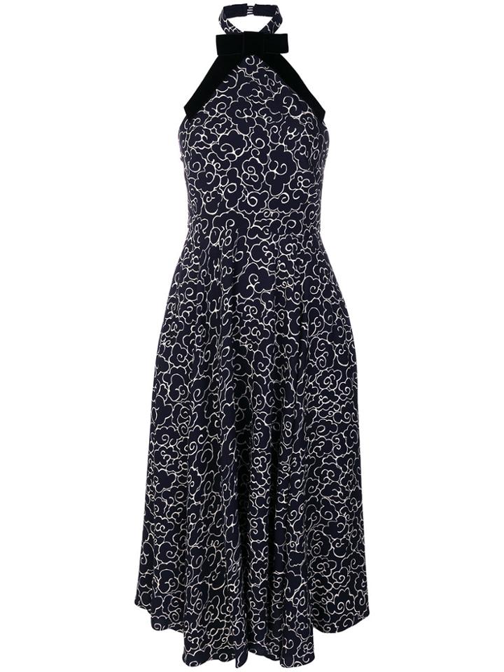 Alexa Chung Printed Flared Dress - Blue