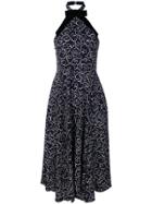 Alexa Chung Printed Flared Dress - Blue