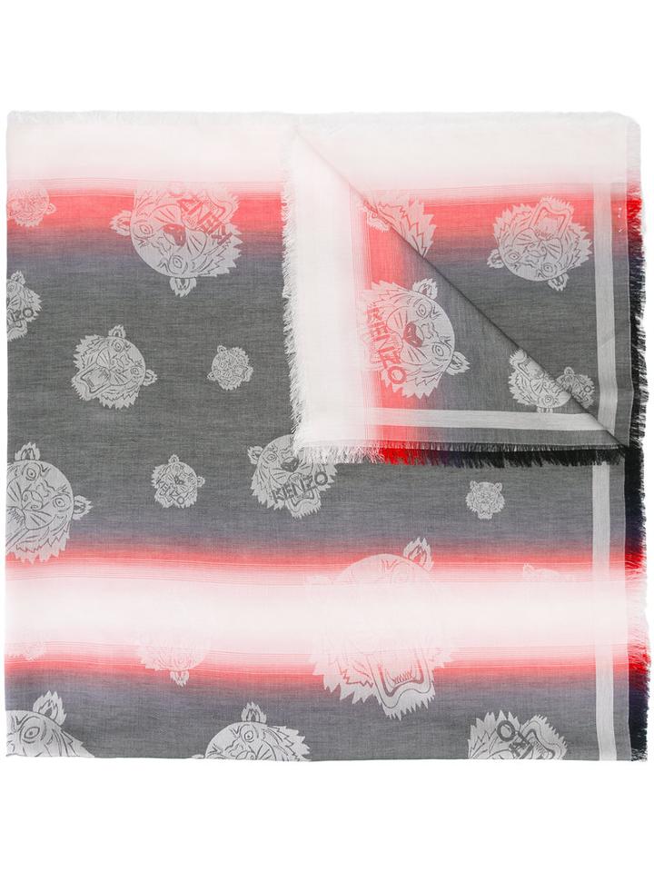 Kenzo Multi Tiger Scarf, Women's, Grey, Modal/cotton