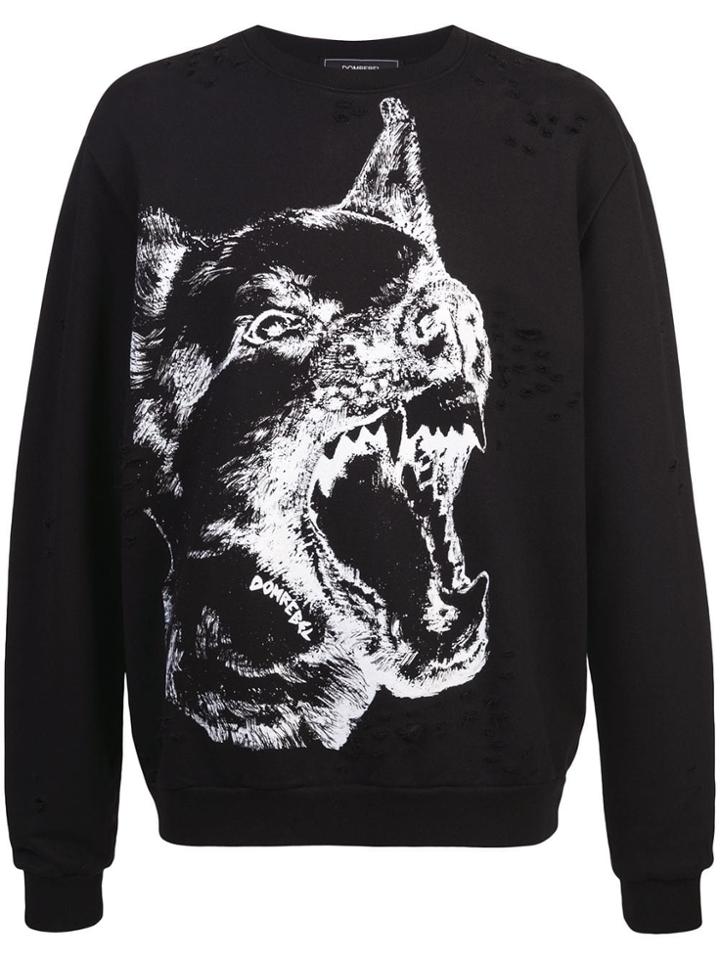 Dom Rebel Dogg Jersey Sweater With Holes - Black
