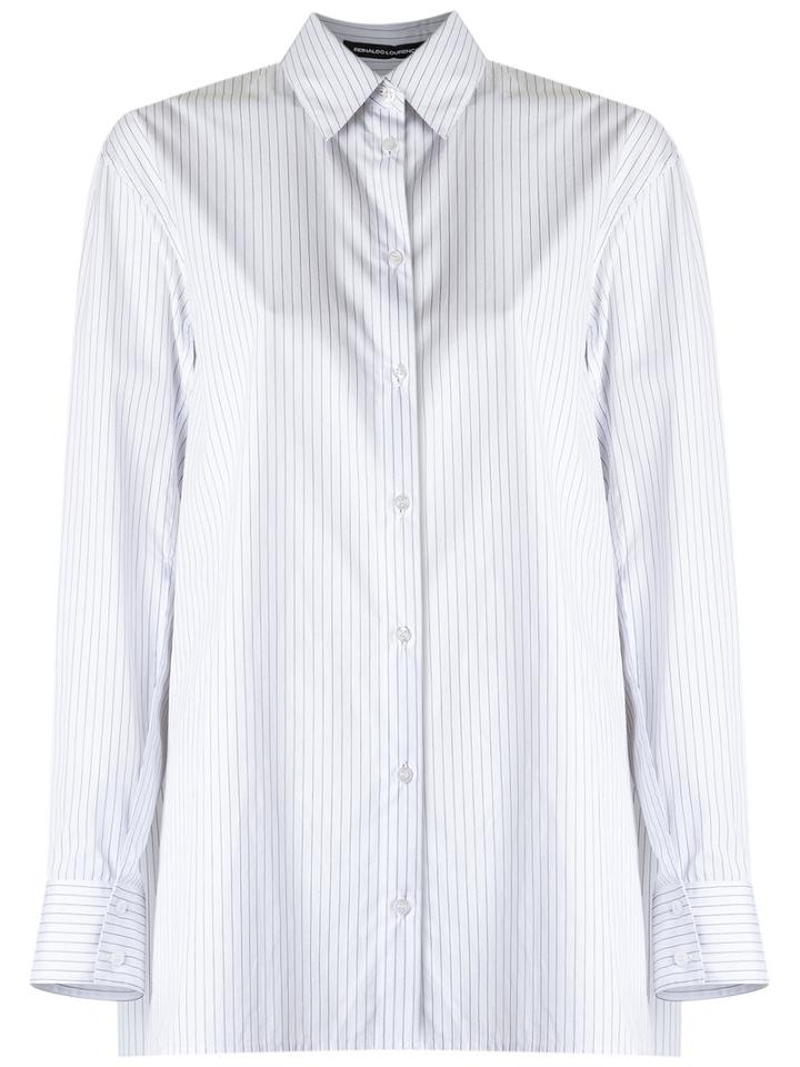 Reinaldo Lourenço - Striped Shirt - Women - Cotton - 44, White, Cotton