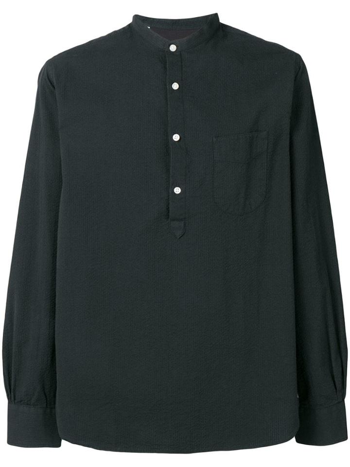 Officine Generale Pull-over Fitted Shirt - Black