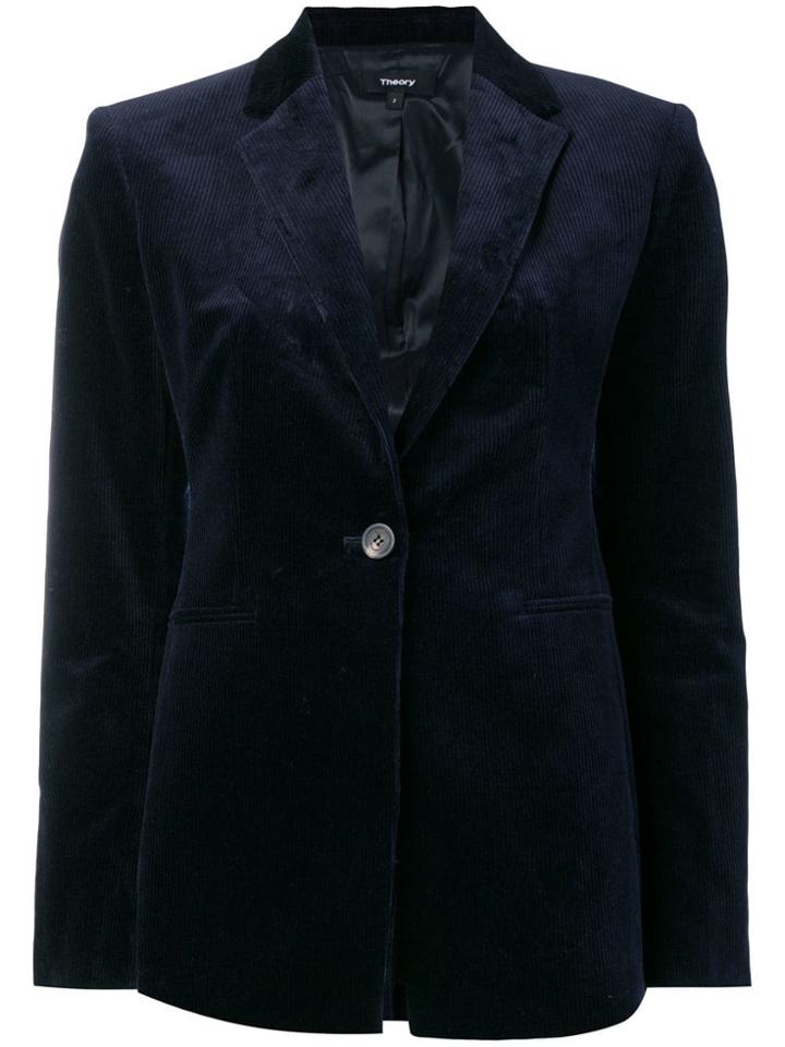 Theory Ribbed Velvet Blazer - Blue