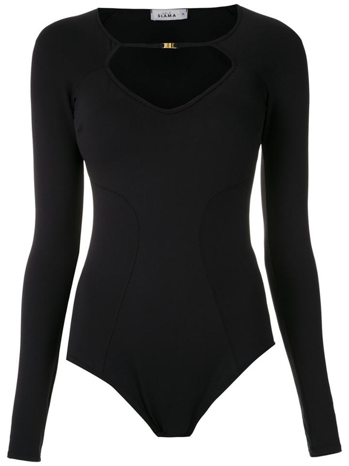 Amir Slama Longe Sleeved Bodysuit - Black