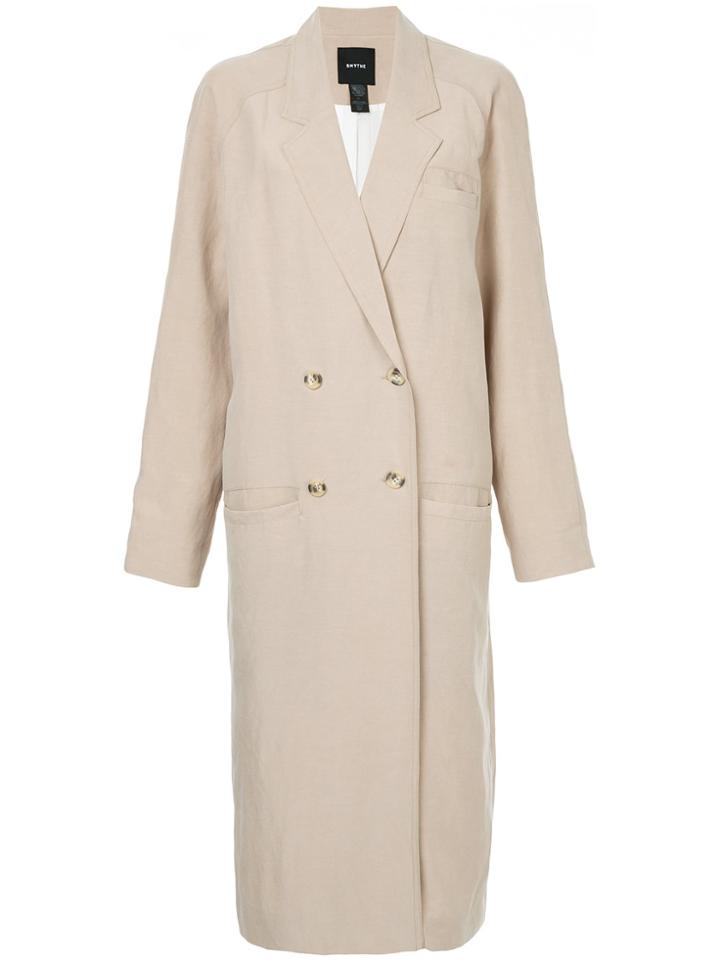 Smythe Double-breasted Fitted Coat - Brown