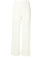 Pleats Please By Issey Miyake Clover Lace Wide Trousers - White
