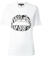 Markus Lupfer Sequinned Lips T-shirt, Women's, Size: Xs, White, Cotton