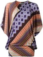 Issey Miyake Geometric Print Blouse, Women's, Size: 2, Triacetate/polyester/polyurethane