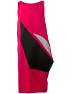 Issey Miyake - Asymmetric Panel Dress - Women - Polyester/triacetate - 2, Pink/purple, Polyester/triacetate