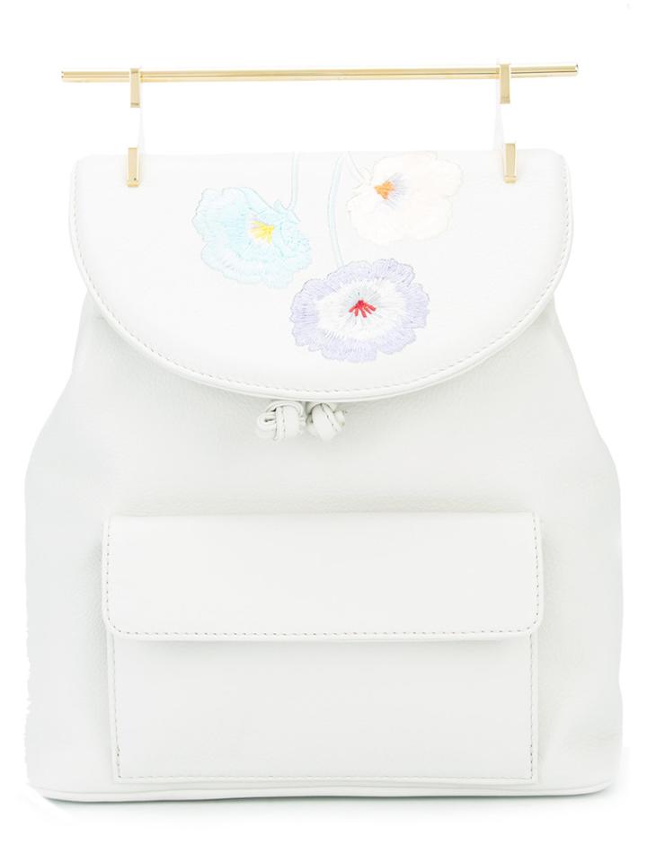 M2malletier Flower Flap Backpack - White