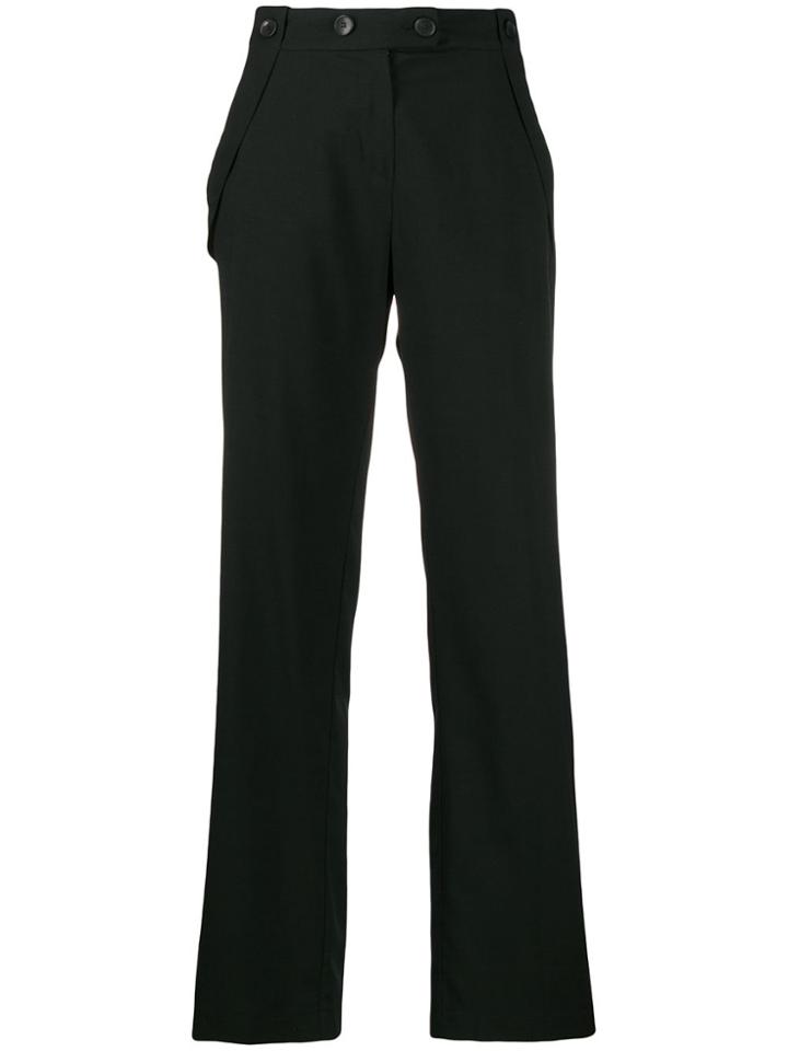 Cotélac Straight Buttoned Trousers - Black