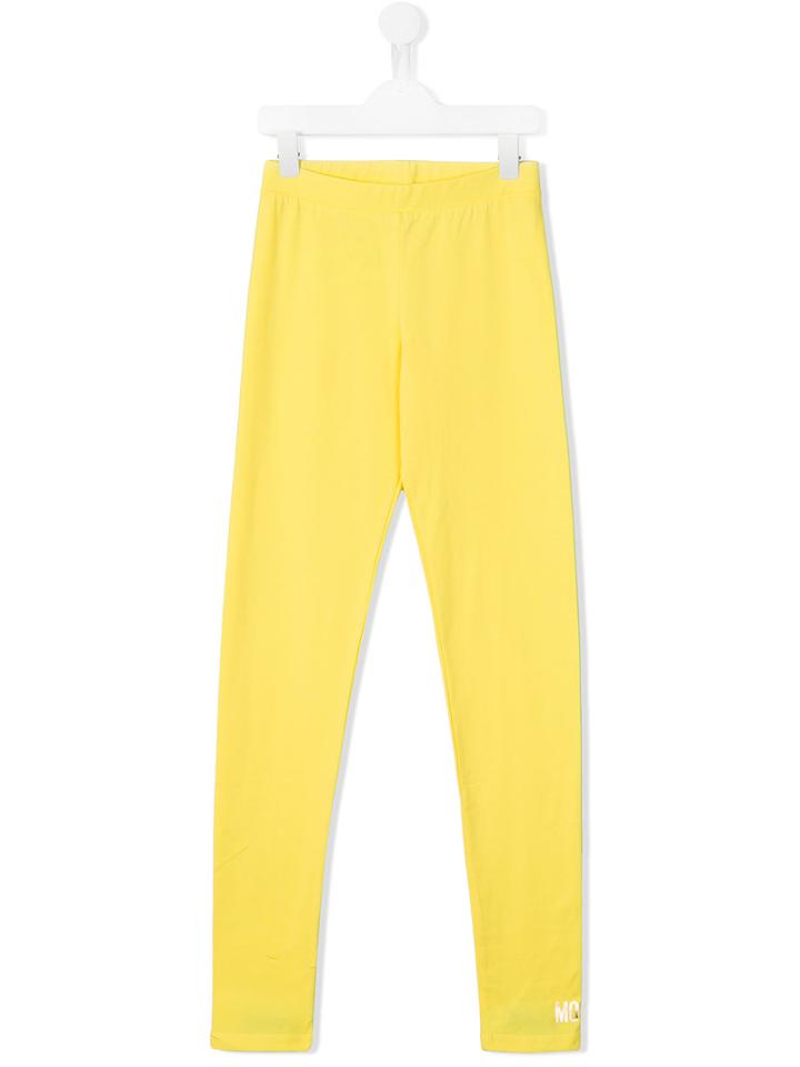Moschino Kids - Logo Print Leggings - Kids - Cotton/spandex/elastane - 14 Yrs, Girl's, Yellow/orange