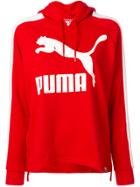 Puma Logo Printed Hoodie - Red