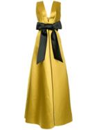 Dice Kayek Bow Front Gown - Yellow