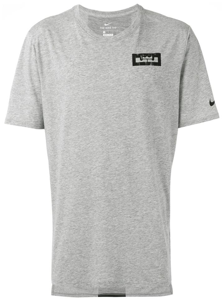 Nike Tiger Back Print T-shirt, Men's, Size: Large, Grey, Cotton/polyester/viscose