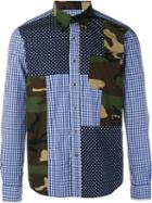 Sophnet. Multi Mix Long Sleeve Shirt, Men's, Size: Large, Blue, Cotton