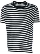 Maison Flaneur Striped Knitted T-shirt - Blue