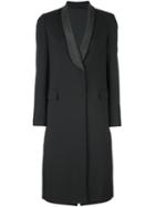 Brunello Cucinelli Contrast Lapels Mid-length Coat, Women's, Size: 40, Black, Silk/acetate/cupro/virgin Wool