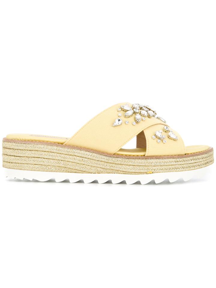 Sebastian Embellished Sandals - Yellow & Orange