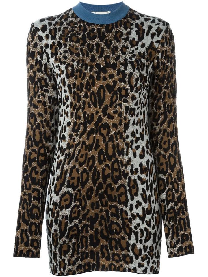 Stella Mccartney Cheetah Crew Neck Jumper, Women's, Size: 40, Brown, Viscose/wool/polyimide