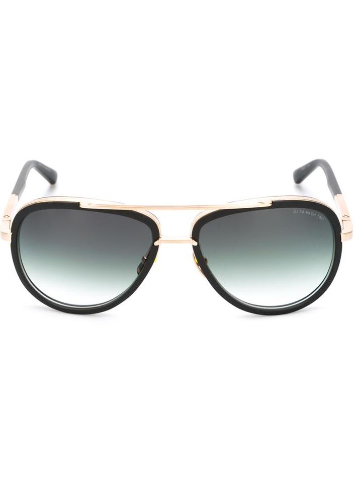 Dita Eyewear Round Frame Sunglasses, Adult Unisex, Black, Glass Fiber/titanium