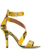 Paris Texas Snakeskin Effect Sandals - Yellow