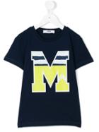 Msgm Kids - M Print T-shirt - Kids - Cotton - 4 Yrs, Blue