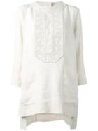 Isabel Marant - Embroidered Floral Top - Women - Cotton/linen/flax - 42, White, Cotton/linen/flax