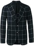 Tagliatore - Large Check Blazer - Men - Linen/flax/polyamide/cupro - 50, Blue, Linen/flax/polyamide/cupro