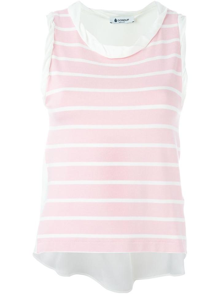 Dondup Sleeveless Striped Tank, Women's, Size: Large, White, Viscose/spandex/elastane