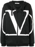 Valentino Vlogo Zipped Hoodie - Black