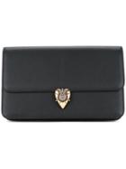 Alexander Mcqueen Heart Clasp Clutch - Black