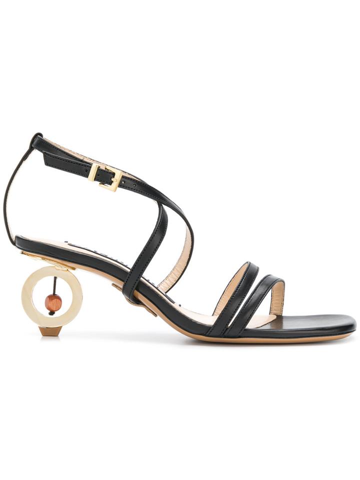 Jacquemus Abstract Heel Buckled Sandals - Black