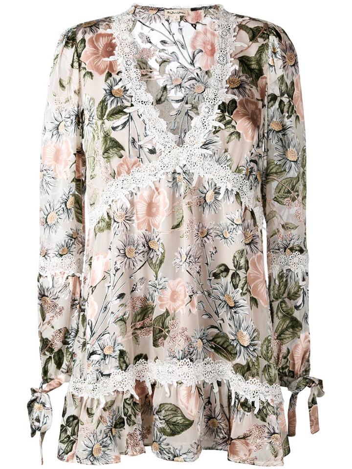 For Love And Lemons - Longsleeved Floral Dress - Women - Silk/polyester/viscose - M, Silk/polyester/viscose