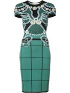 Mary Katrantzou Printed Short Sleeve Dress, Women's, Size: Large, Green, Viscose/polyester