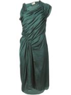 Lanvin Draped Dress, Women's, Size: 42, Green, Polyester