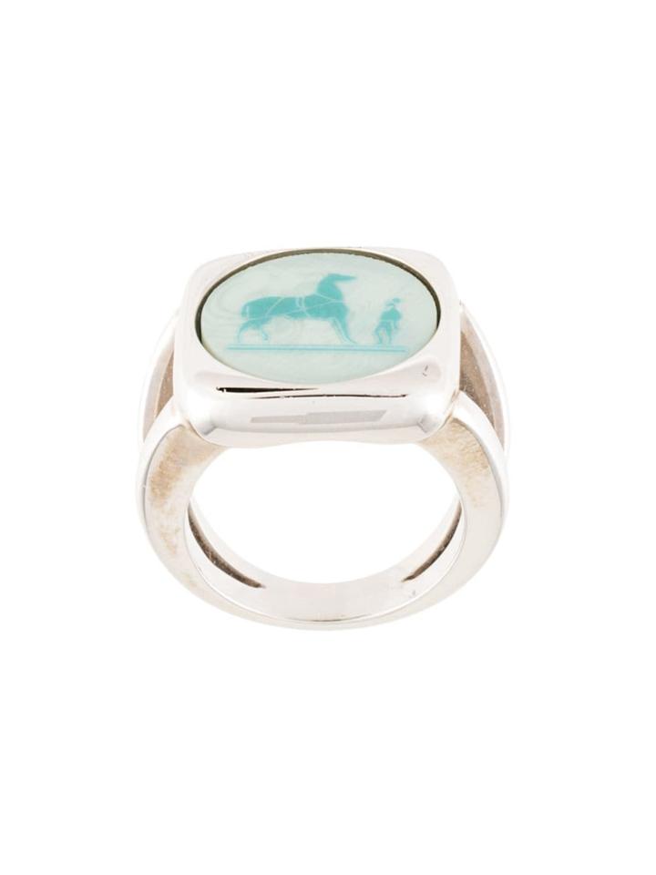 Hermès Vintage Logos Ring - Silver