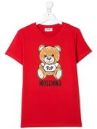 Moschino Kids Toy Bear Print T-shirt - Red