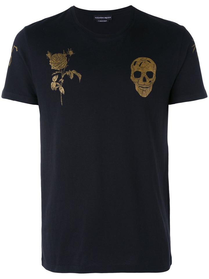 Alexander Mcqueen - Skull Print T-shirt - Men - Cotton - Xl, Black, Cotton