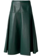 Fendi Leather Midi Skirt - Green