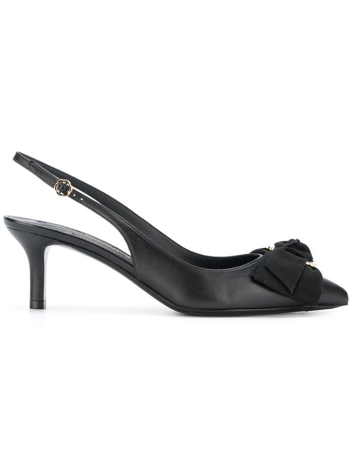 Salvatore Ferragamo Slingback Peony Sandals - Black