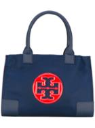 Tory Burch - Logo Plaque Tote - Women - Polyester - One Size, Blue, Polyester